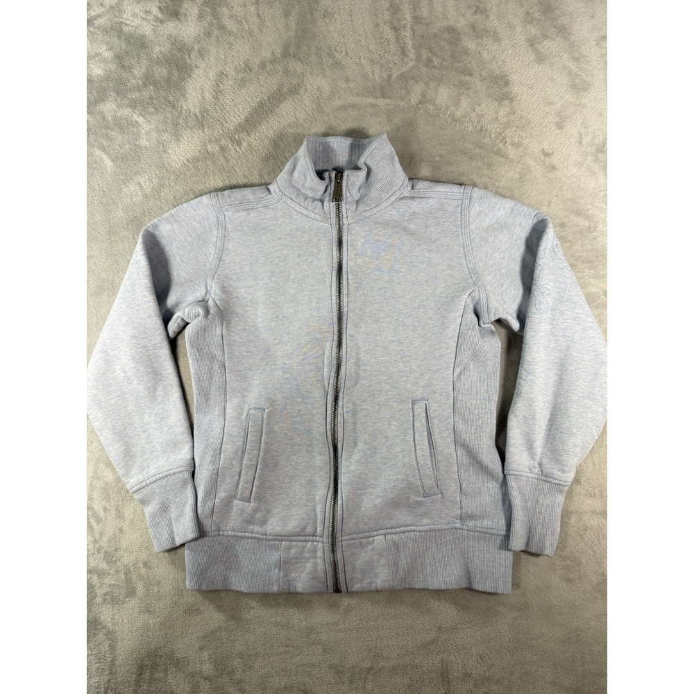 Carhartt Jacket Women's Small 4-6 Blue Dunlow Zip Front Sweatshirt Spellout